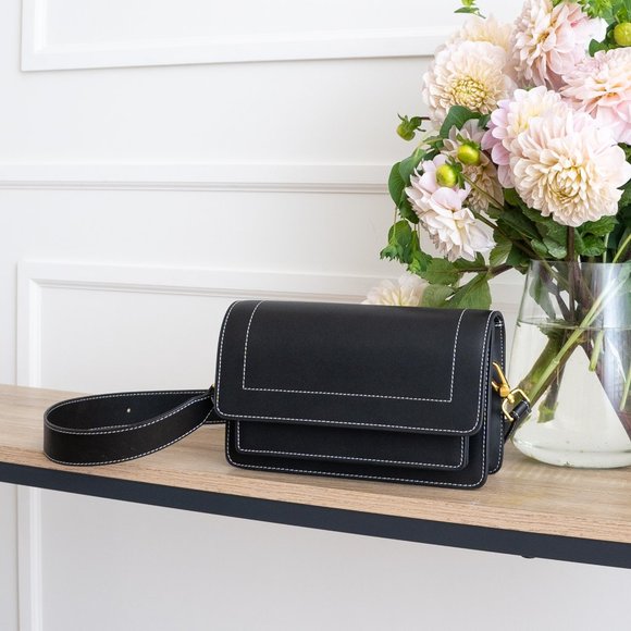 *NEW* Ingrid Crossbody / Shoulder Bag - Genuine Leather - Black - Picture 6 of 10